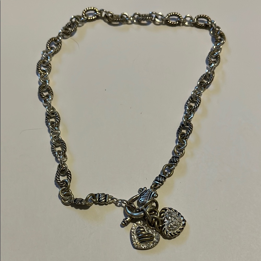Elegant Silver Heart Charm Necklace